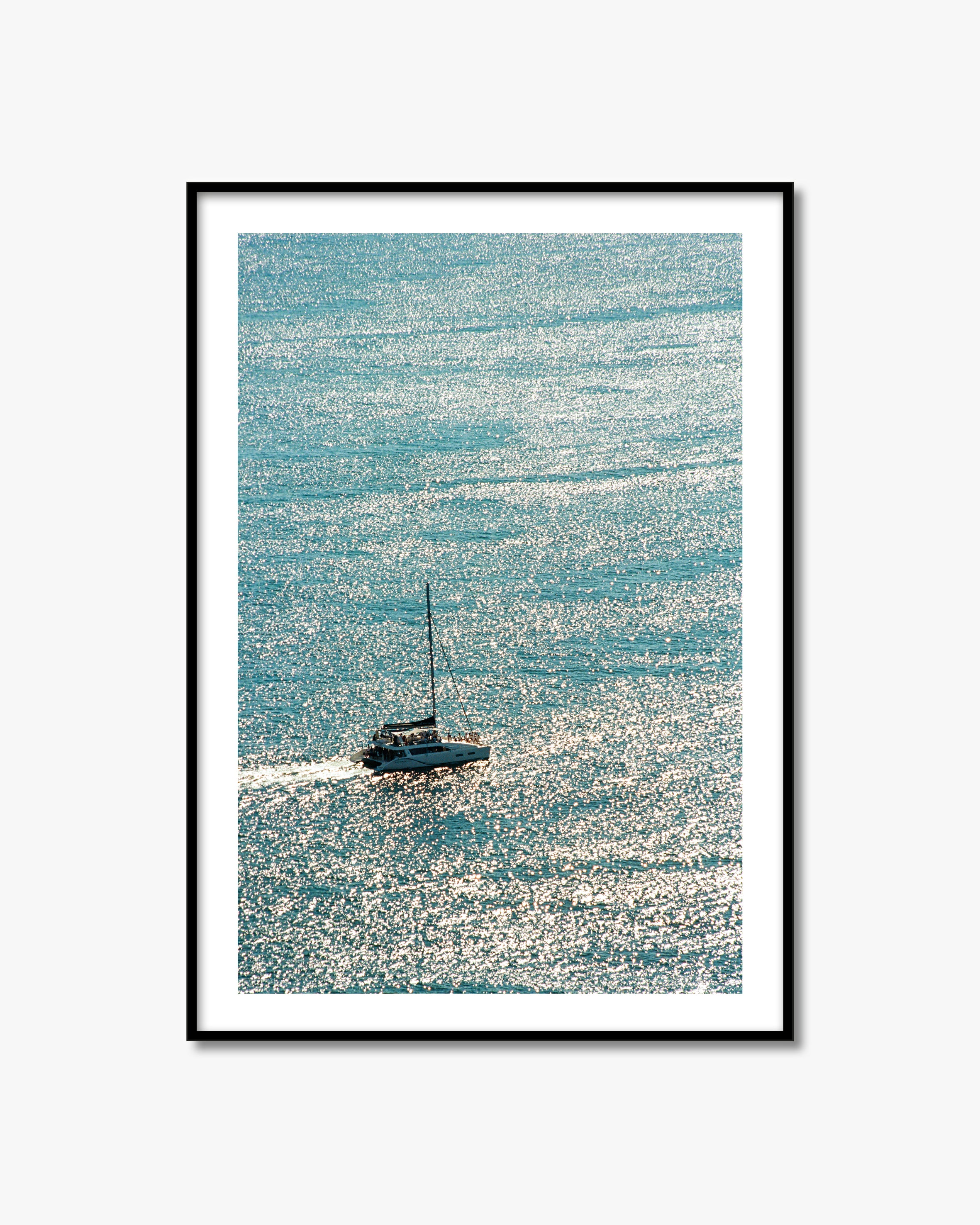 Atlantic Shimmer fine art photography print with black frame.
