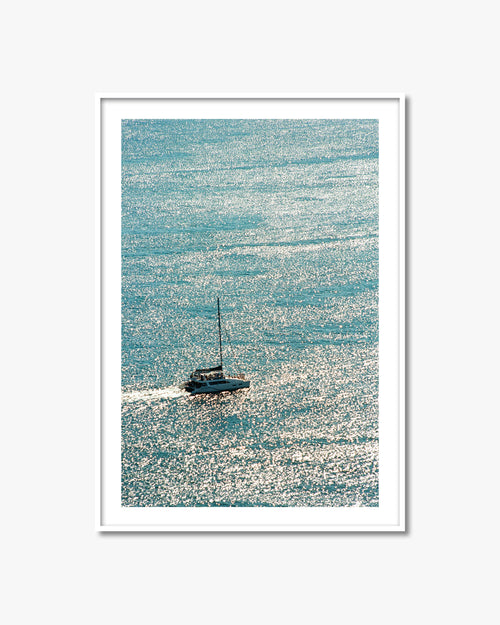 Atlantic Shimmer fine art photography print with white frame.