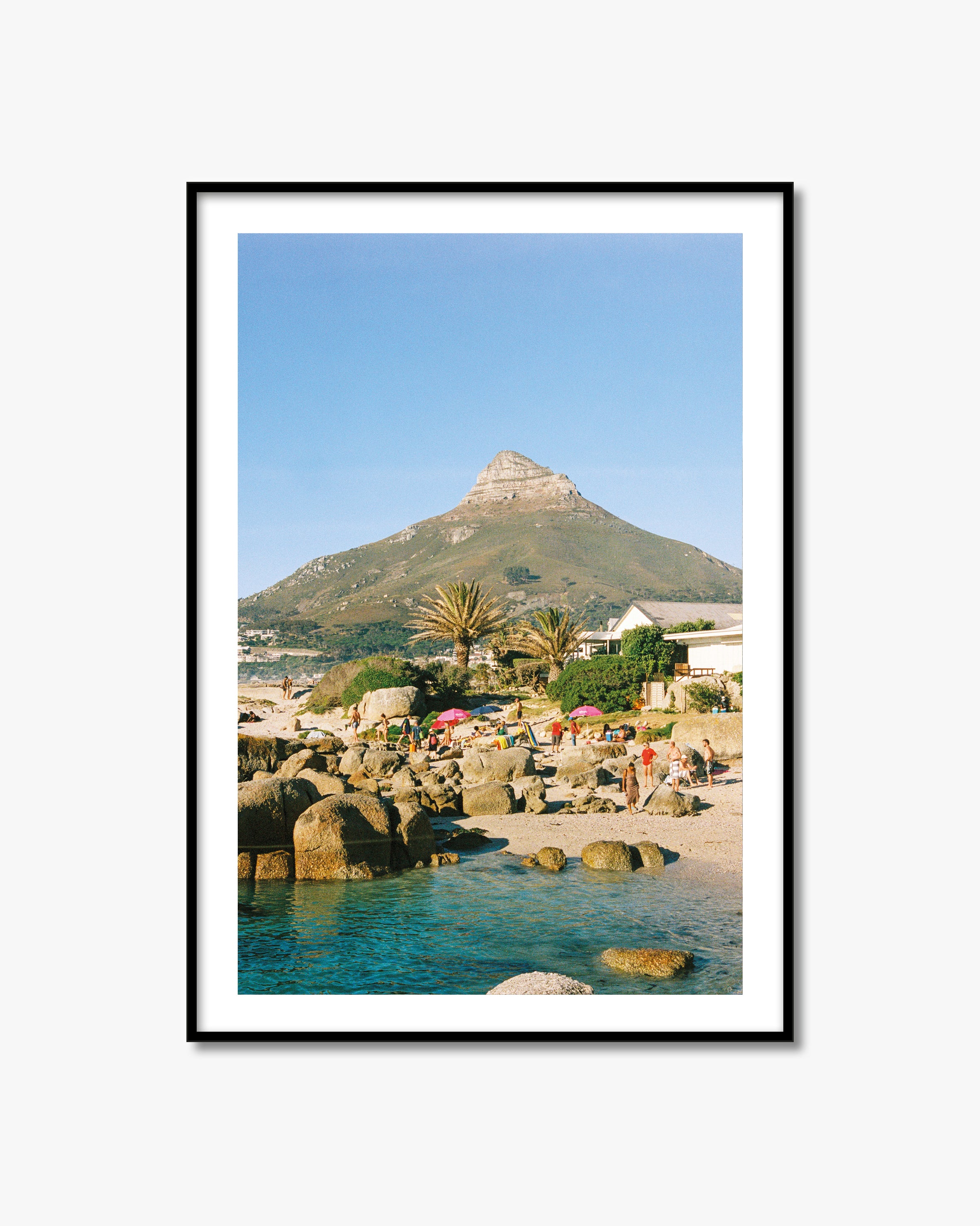Bakoven Beach, Cape Town fine art photography print with black frame.