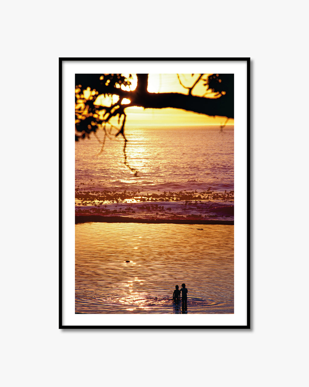 Liquid Gold fine art photography print with black frame.
