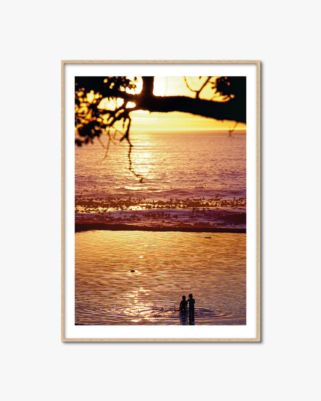 Liquid Gold fine art photography print with oak frame.